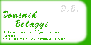 dominik belagyi business card